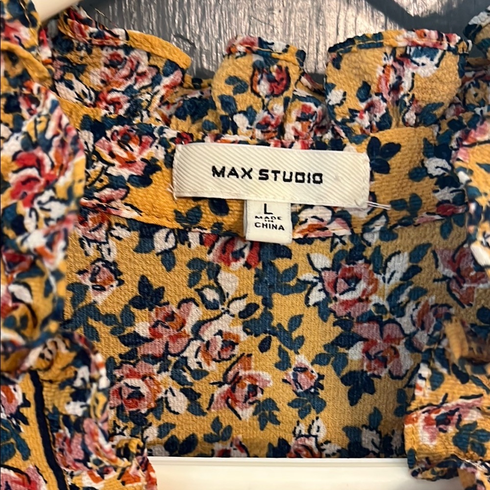 Max Studio Yellow Floral Top
